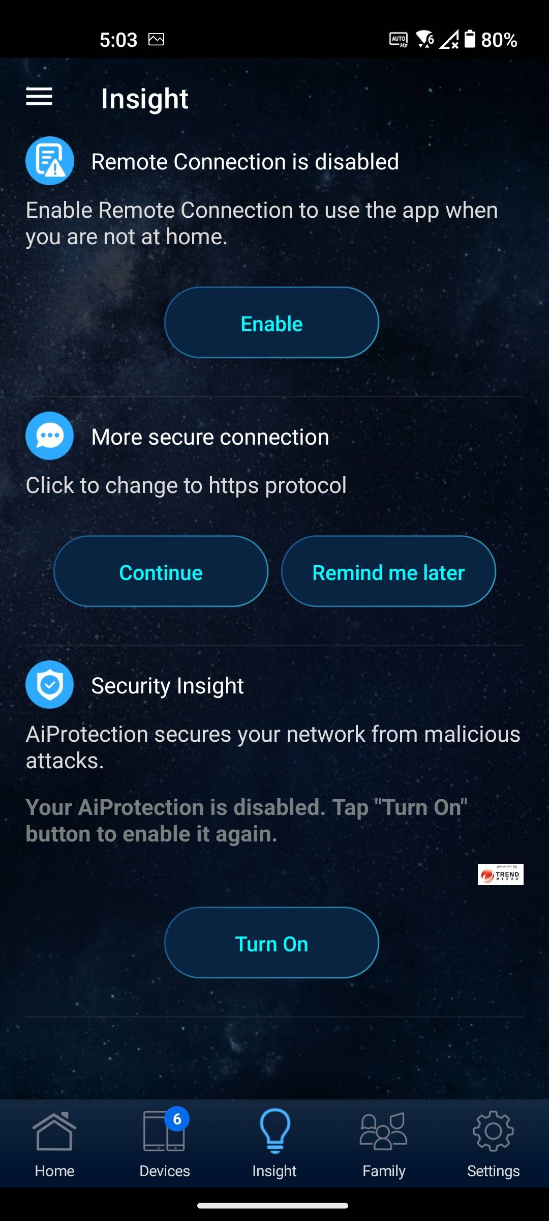 Asus Router app insight tab