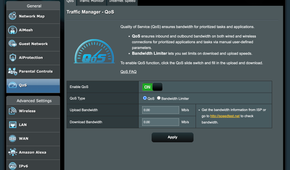 Web browser controls QoS