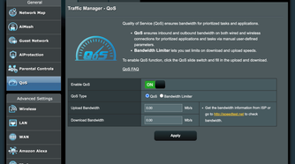 Web browser controls QoS