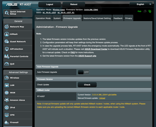 Web browser controls firmware upgrade
