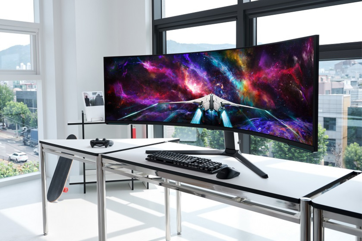Samsung Odyssey Neo G9 57” on desk
