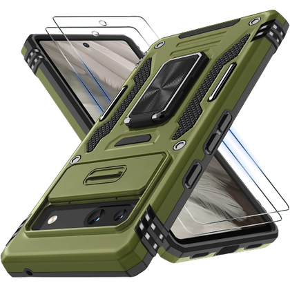 DEERLAMN case for Pixel 7a showing the feature-rich back and the display protector in the front
