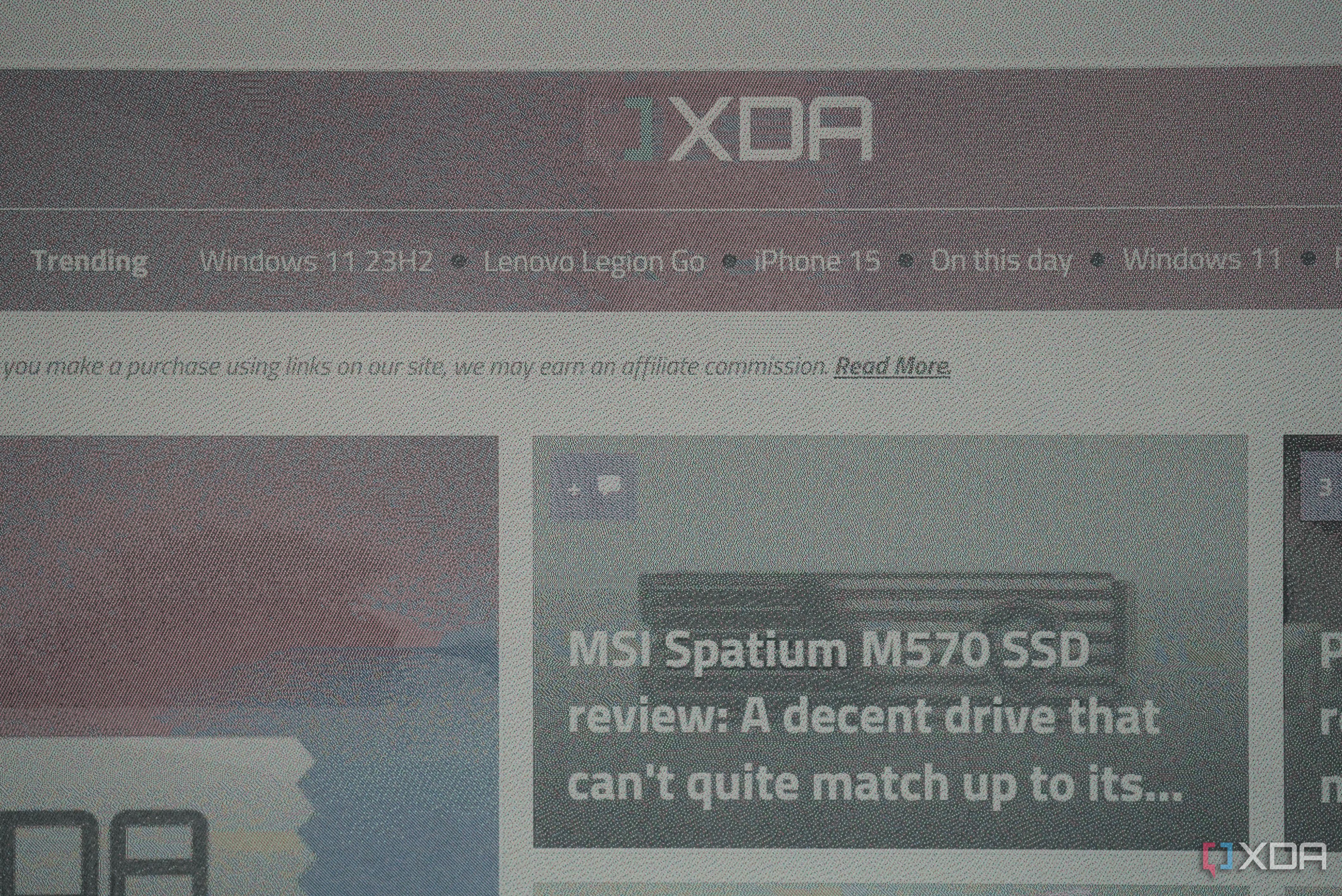 XDA's website on the ThinkBook Plus Gen 4's e-ink display