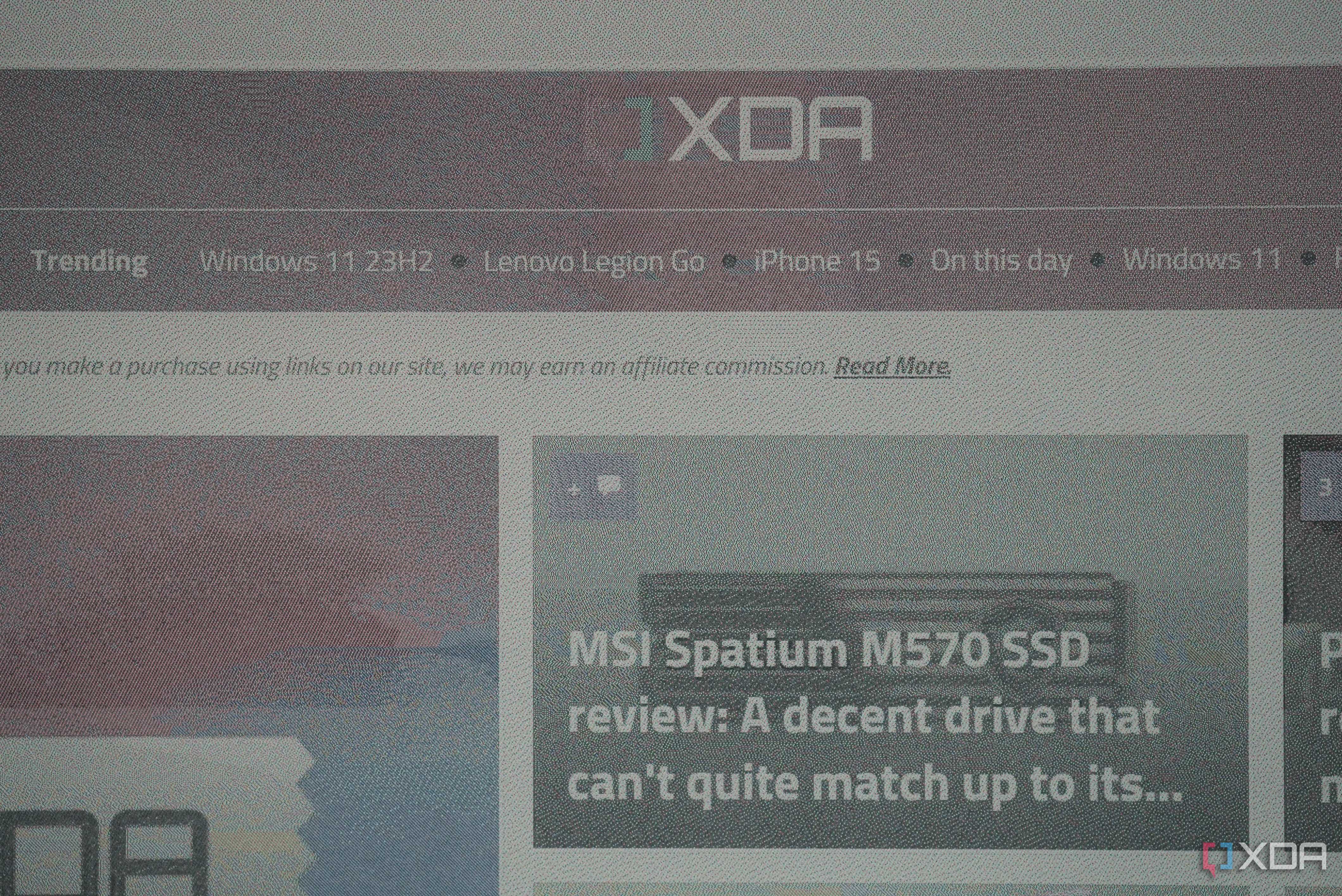 XDA's website on the ThinkBook Plus Gen 4's e-ink display