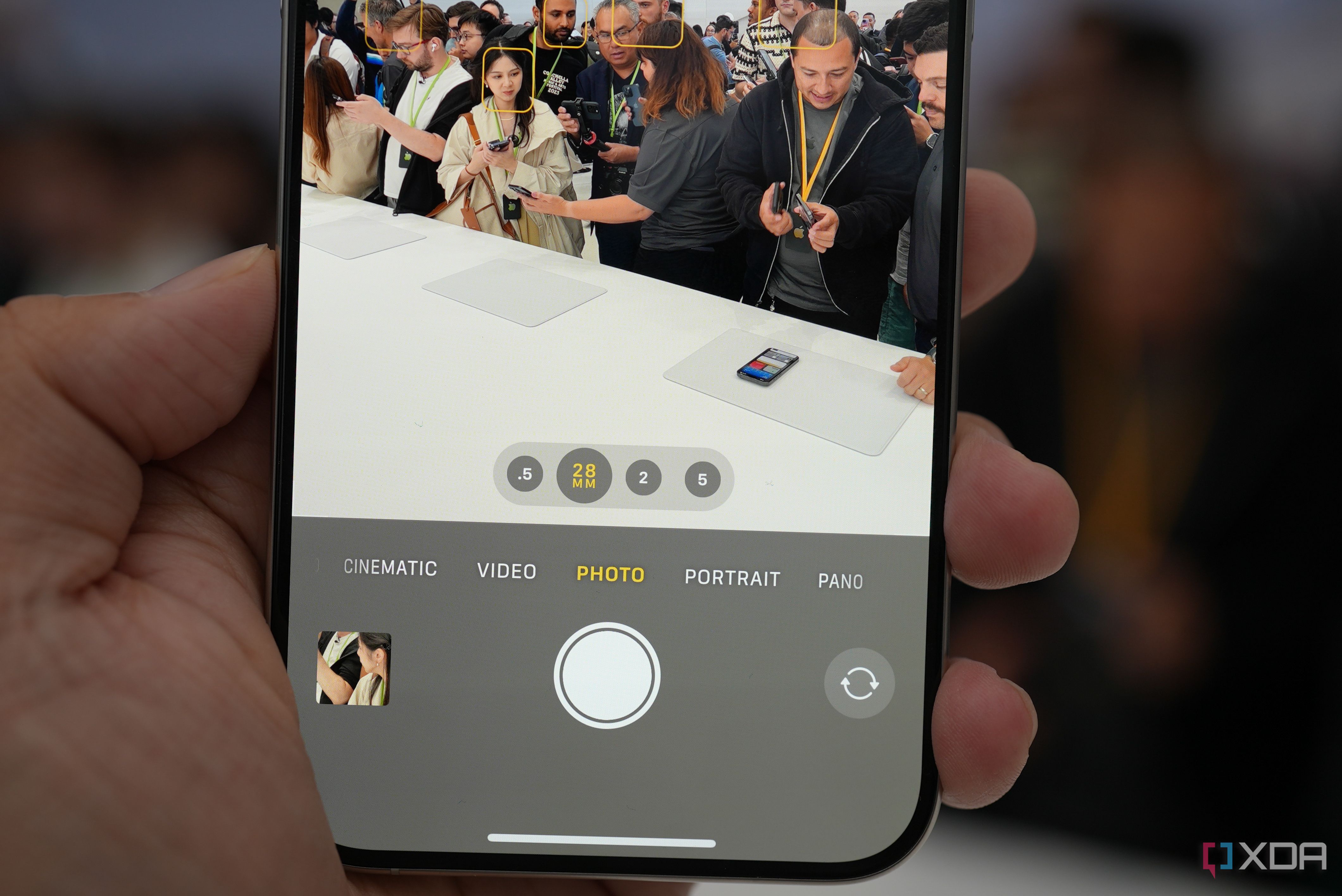the iPhone 15 Pro Max camera shooting at 28mm and 35mm