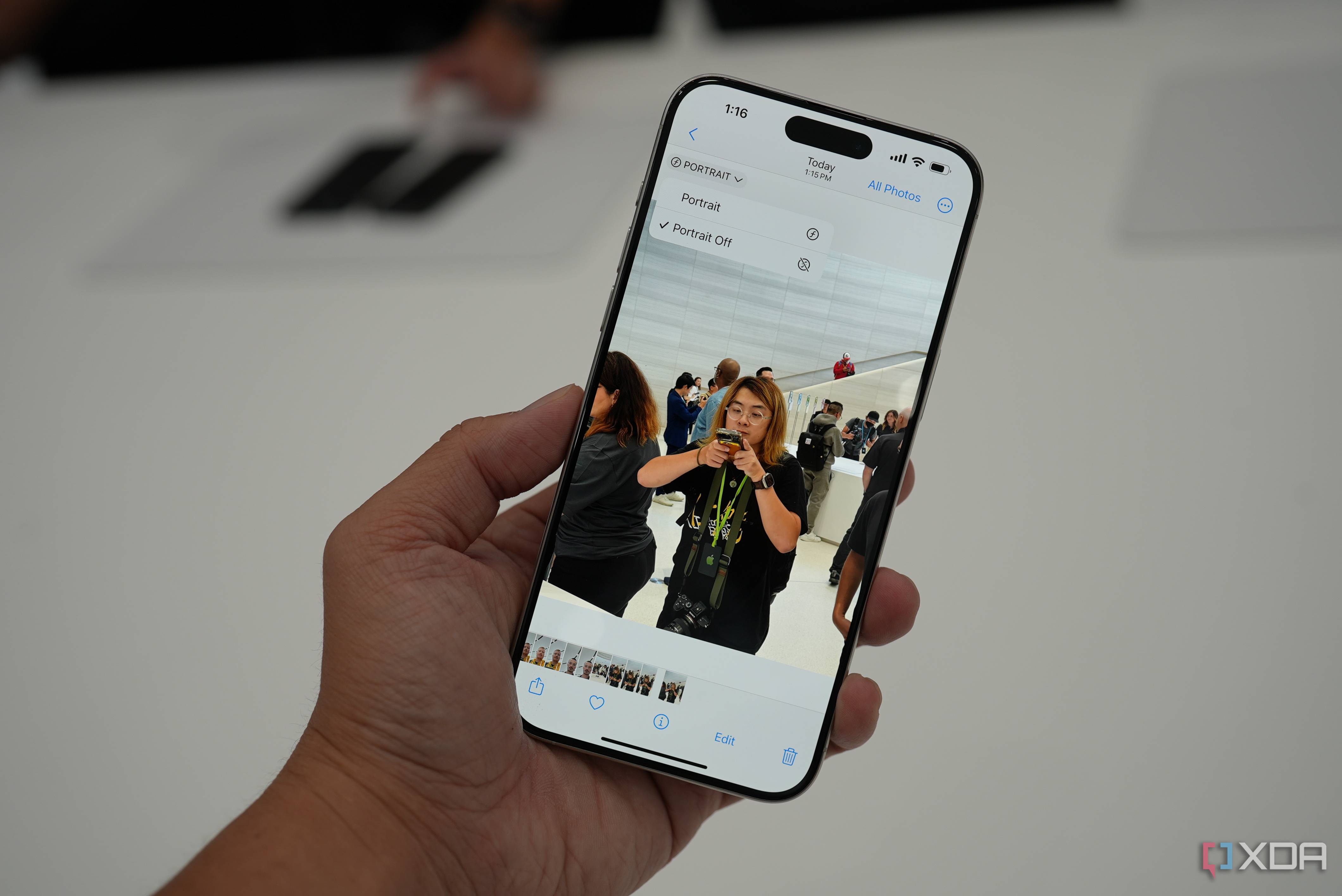 Changing the photo to portrait mode