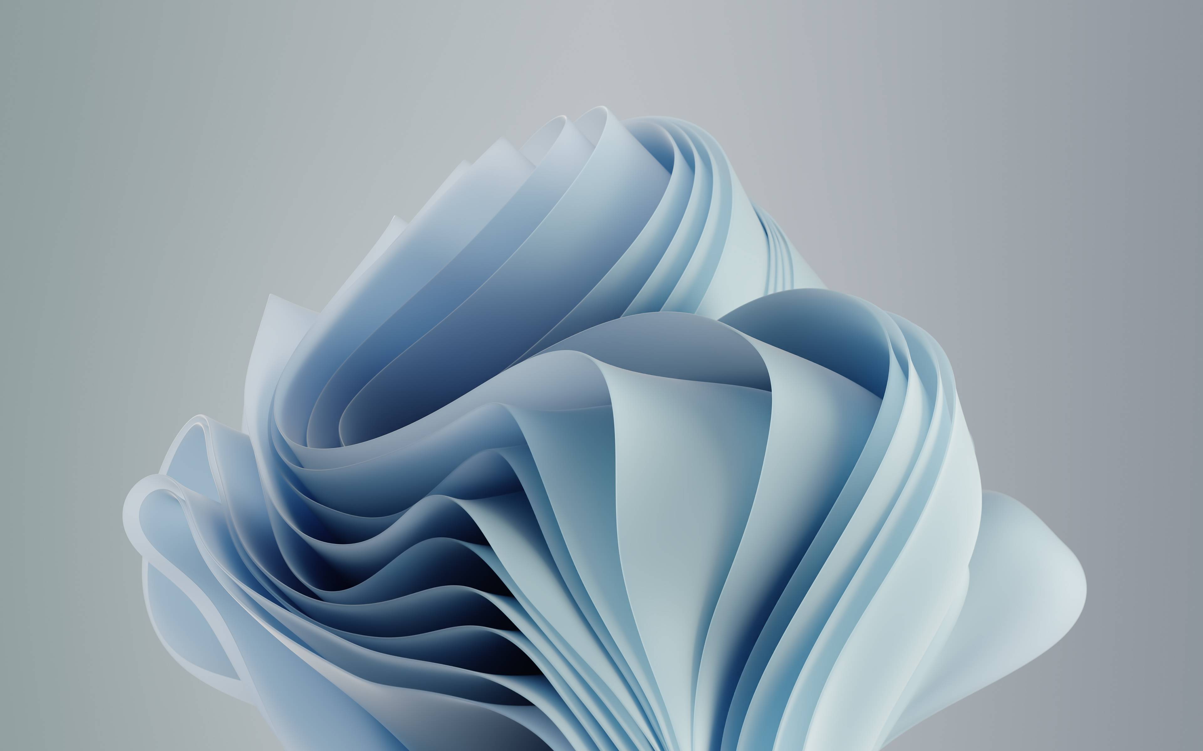 A variant of the Windows 11 Bloom wallpaper with a nearly-white blue color