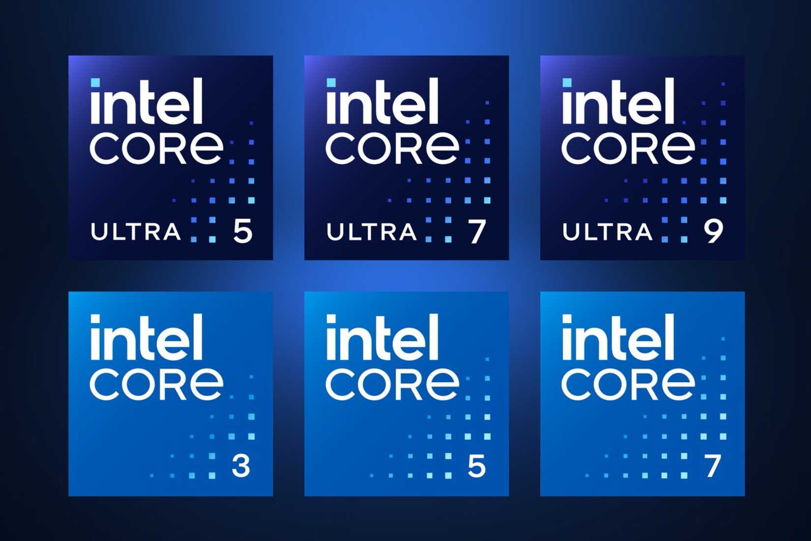 Intel's branding and logos for new CPUs.