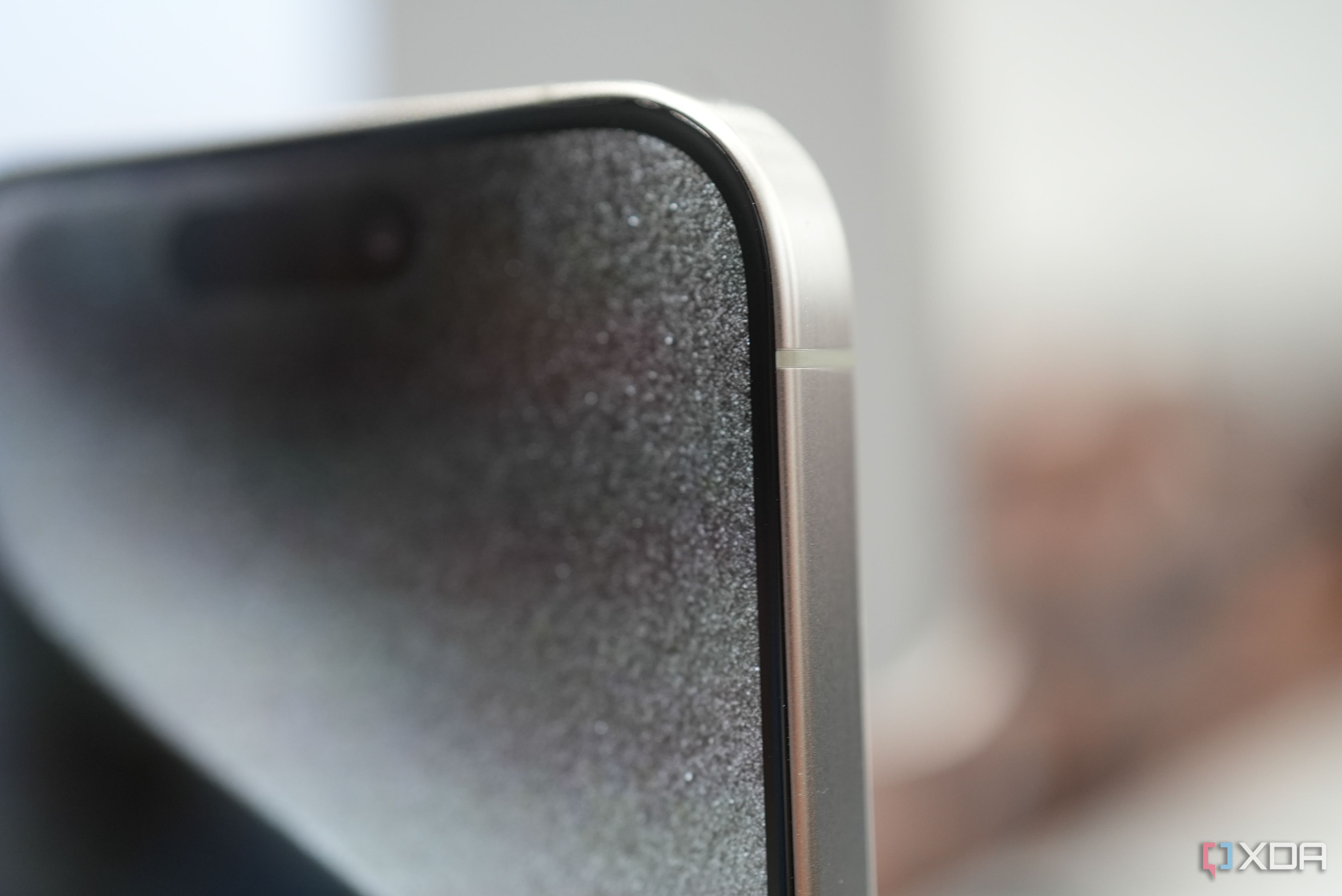 iPhone 15 Pro Max with titanium frame and edges that have been rounded