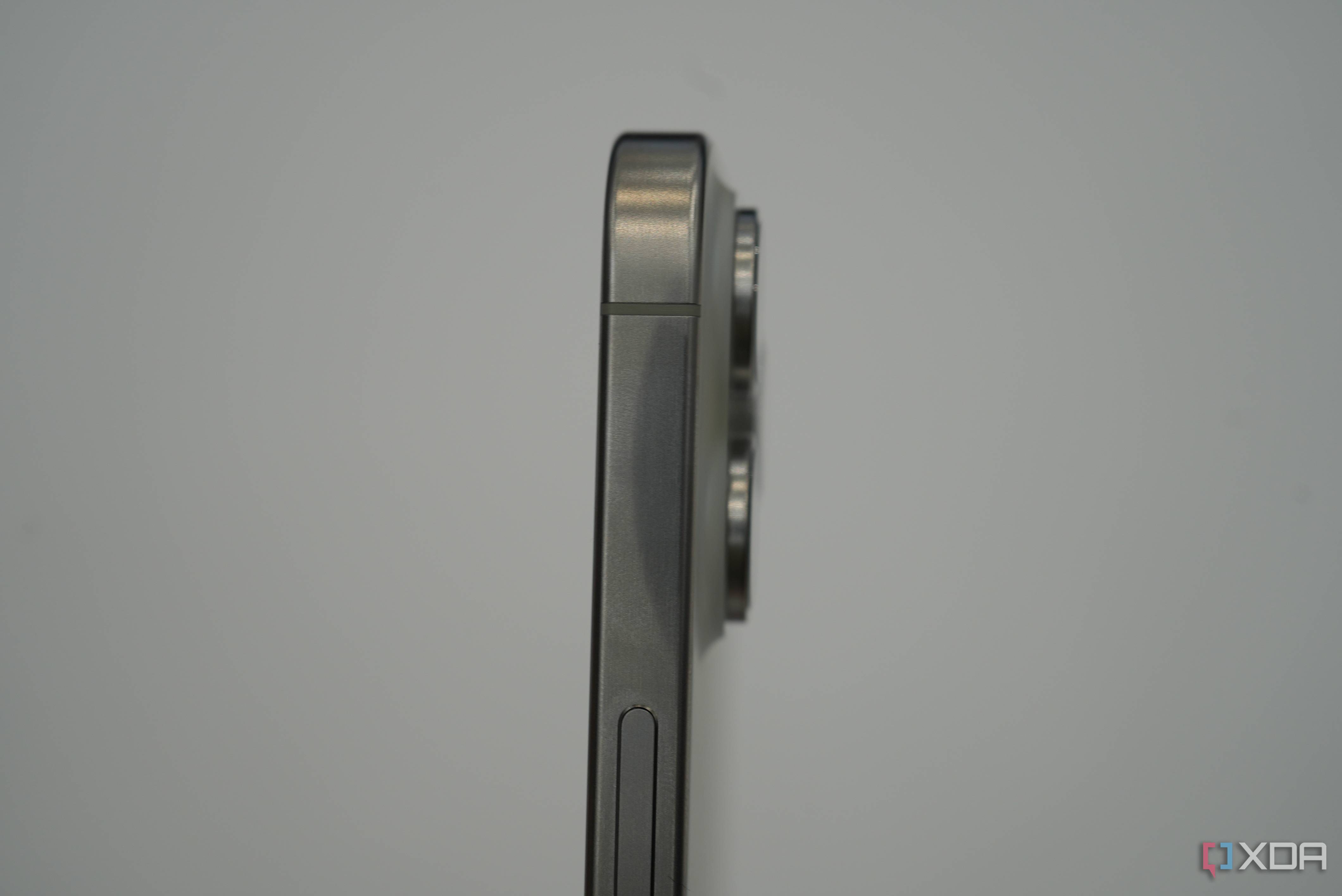 iPhone 15 Pro Max with titanium frame and edges that have been rounded