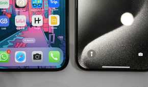 iPhone 14 Pro Max bezel (left) and iPhone 15 Pro Max bezel (right)