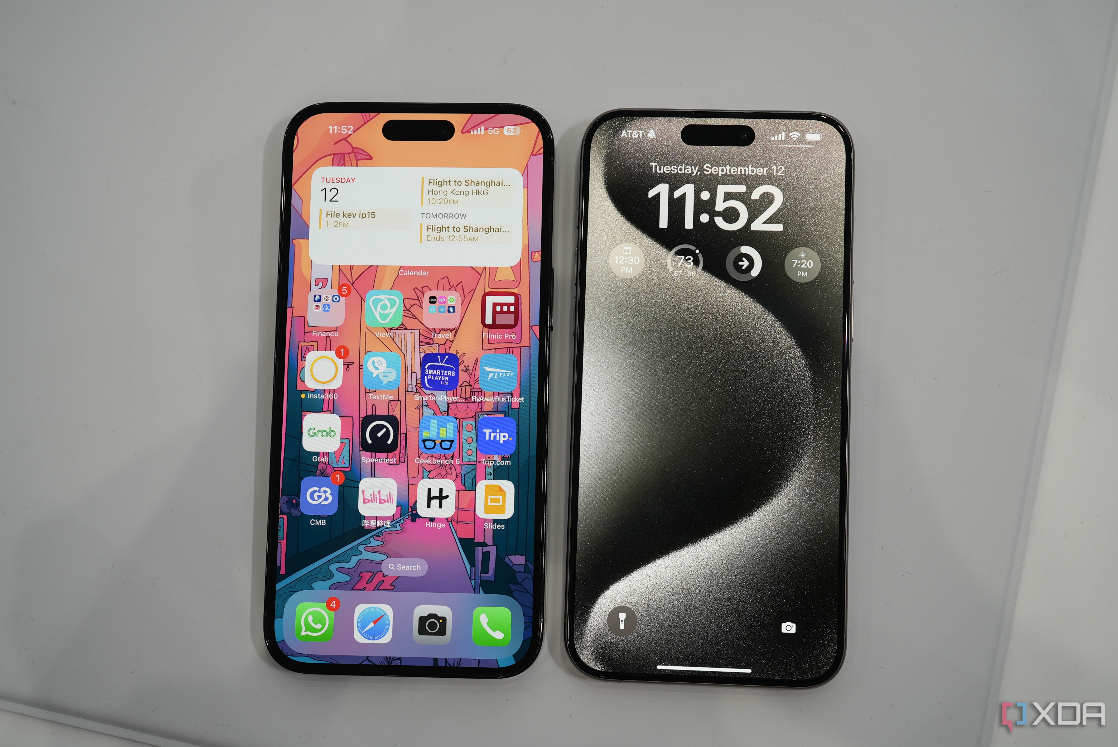 Two iPhones side by side.