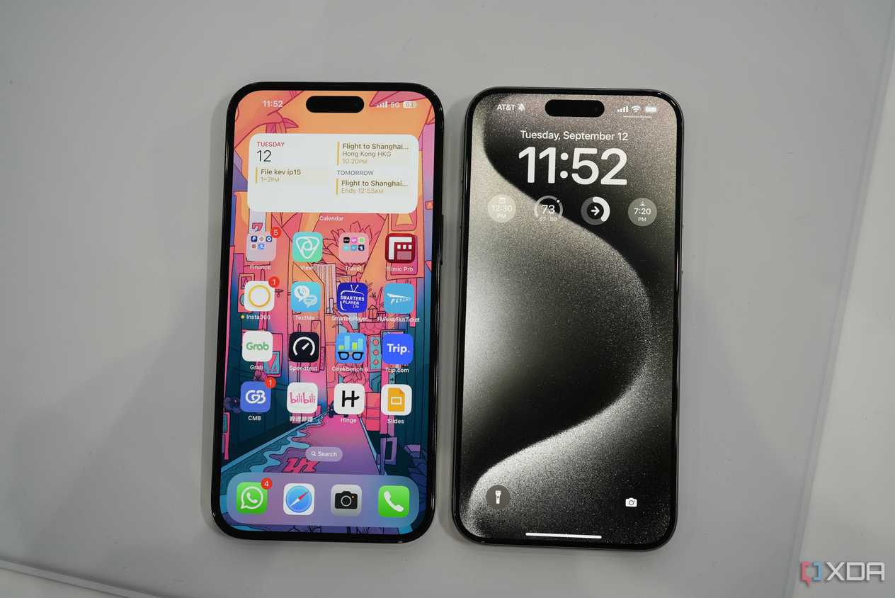 Two iPhones side by side.
