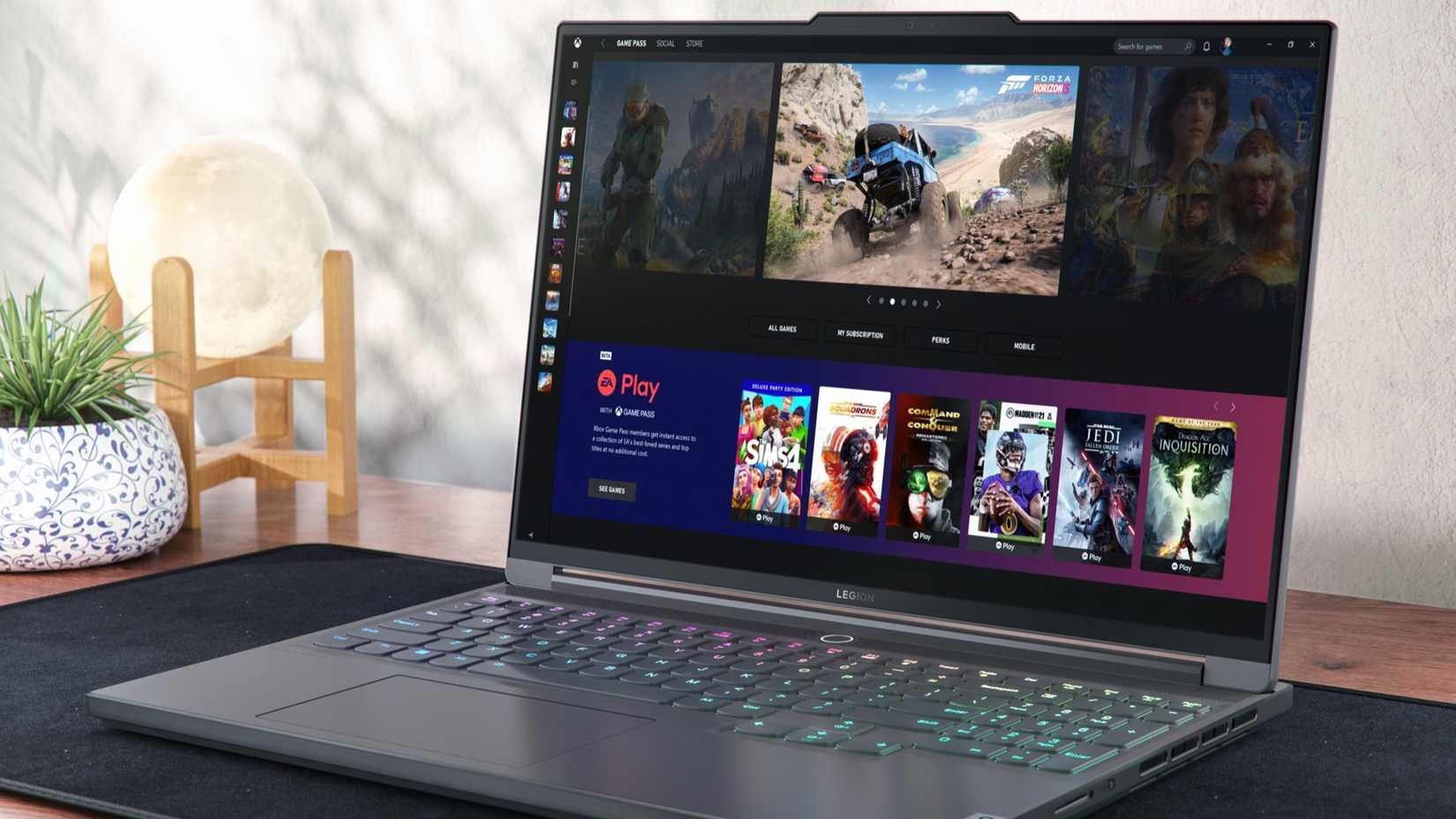 Legion Slim 7i Hero showing Xbox Game Pass on the screen