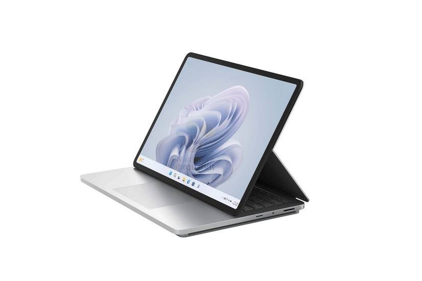 Microsoft Surface Laptop Studio 2 open and resting on the kickstand