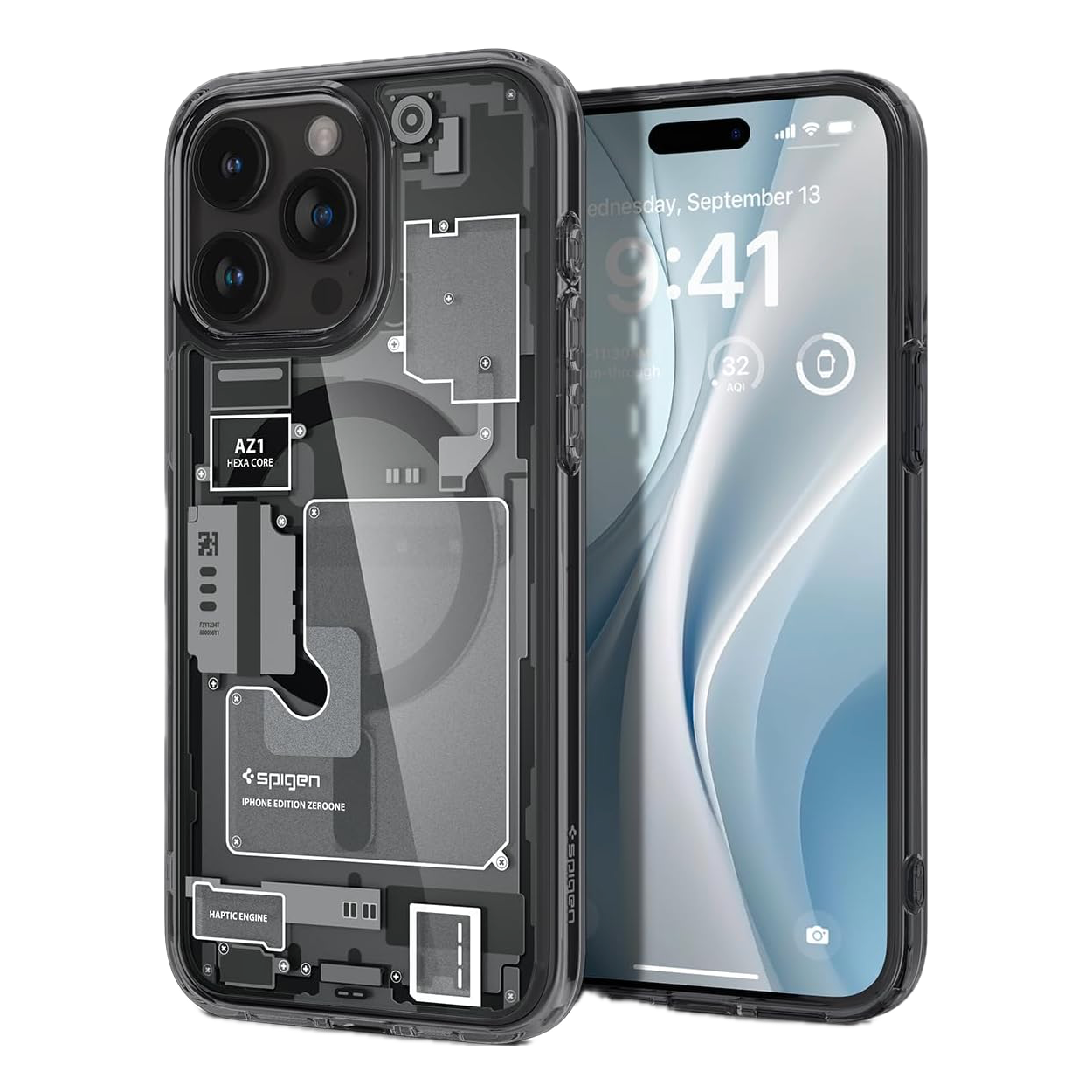 Spigen Ultra Hybrid Apple iPhone 14 Pro Max Back Cover with MagSafe  Transparent/Gray