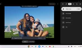 The Magic Eraser on a Chromebook Plus model in Google Photos