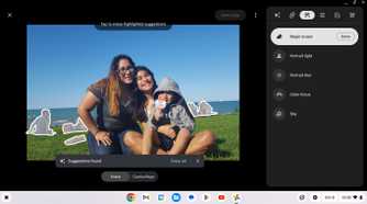 The Magic Eraser on a Chromebook Plus model in Google Photos