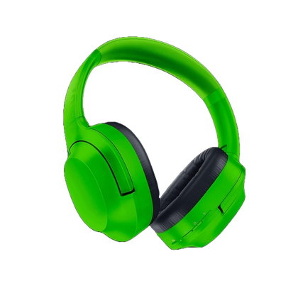 A render of the Razer Opus X headset in green on a transparent background.