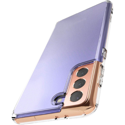 A render showing the Ringke Fusion case instealled on a Galaxy S21+.