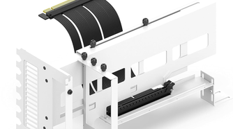 White render of white GPU vertical mount
