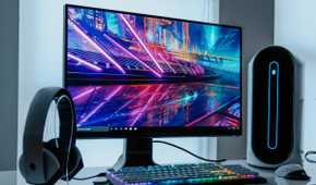 Alienware PC and monitor setup on a desk