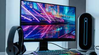 Alienware PC and monitor setup on a desk