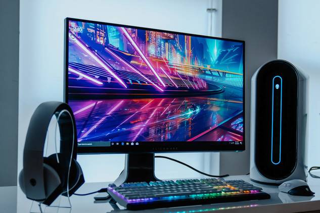 Alienware PC and monitor setup on a desk