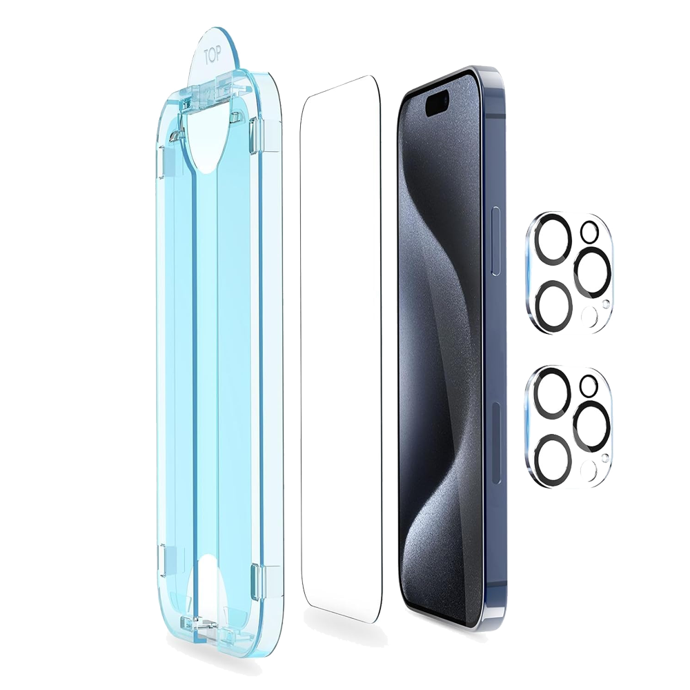 FLOLAB I iPhone 15 Pro Anti Reflective Camera Protectors Natural Titanium