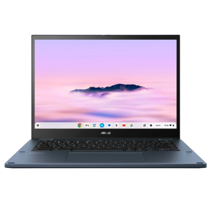 A transparent render of the Asus Chromebook CM34 Flip laptop