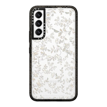 A render showing the CASETiFY impact case for Galaxy S22 with floral pattern at the back.