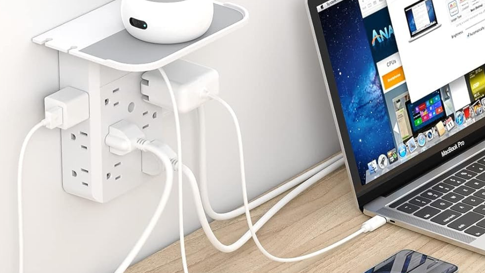 Never run out of room with this 12-plug wall outlet extender that's now ...