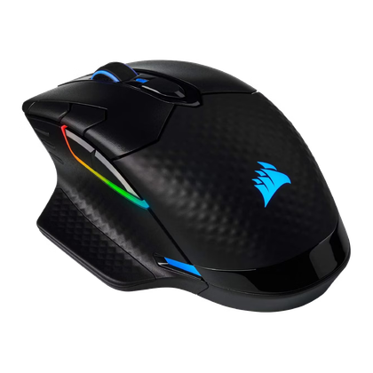 Offset top view of the Corsair Dark Core RGB Pro SE with LED lighting