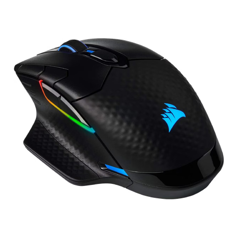 Offset top view of the Corsair Dark Core RGB Pro SE with LED lighting