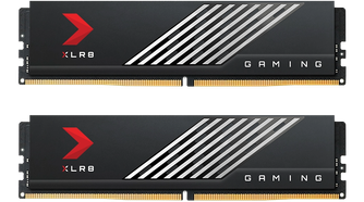 A render showing two of the PNY XLR8 Mako Gaming RAM modules on a transparent background.