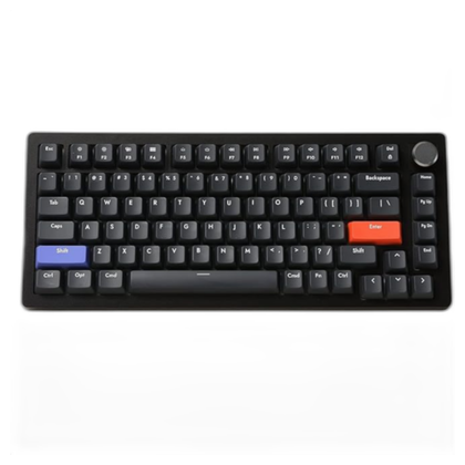 Drunkdeer A75 is a 75% keyboard with a blue Shift key and red Enter key