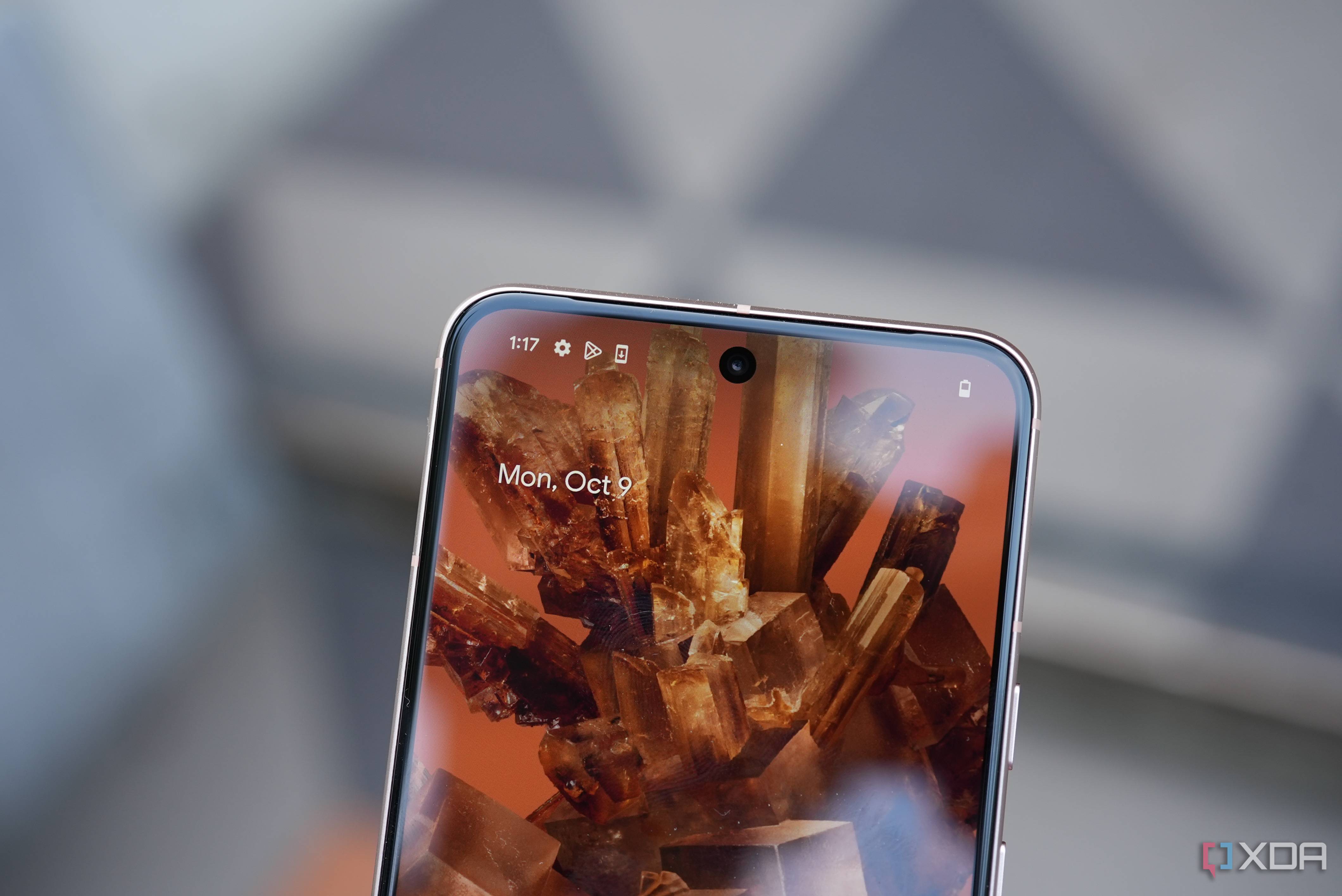 Pixel 8 screen with hole punch cutout shown.