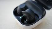 Galaxy Buds FE with one bud sticking out of the case