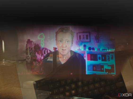 The Viture One's 120-inch screen projected onto a room.