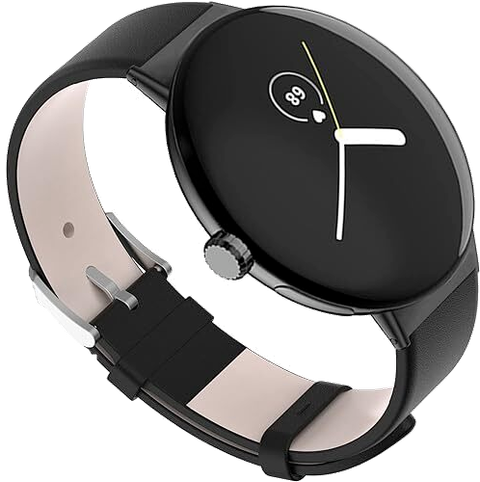 Image of the INGIDO Google Pixel Watch Leather Band in black
