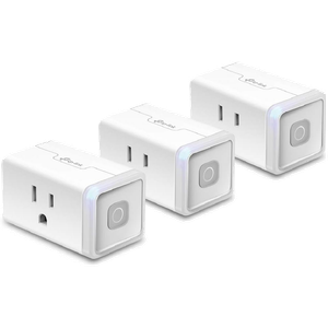 Three Kasa Smart Plugs in a row.