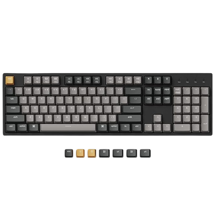Keychron C2 Pro with additional grey and yellow keys below it