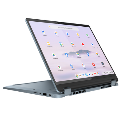 Lenovo IideaPad Flex 5i Chromebook Plus in stand mode