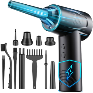 A render showing the LIAMLI air duster with its attachments.