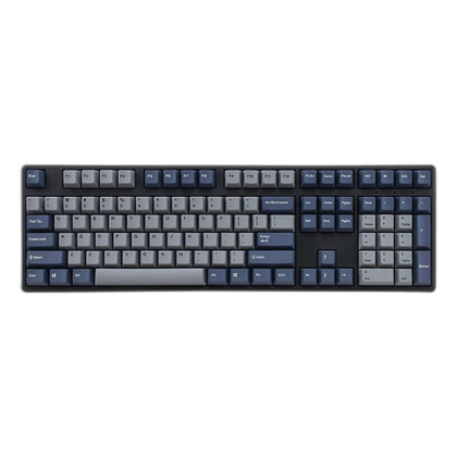 The Mistel X-VIII mechanical keyboard with blue and grey keys