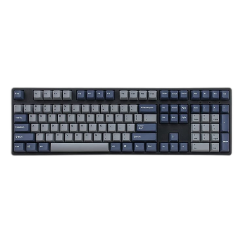 The Mistel X-VIII mechanical keyboard with blue and grey keys