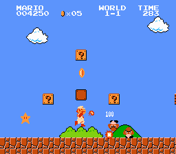 Screenshot of Super Mario Bros. on the NES
