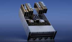 Nvidia's H100 Tensore Core GPU-based NVL shown on a blue background