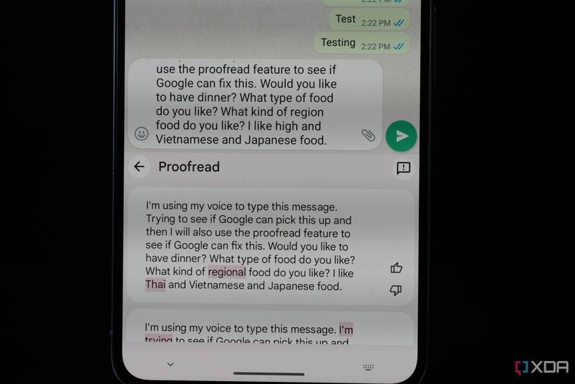 Pixel 8 Pro fixing typos