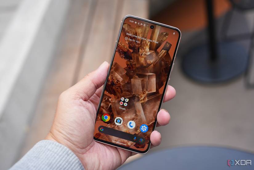 Pixel 8 in the hand.